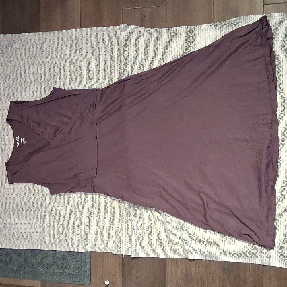 Wool& Isabelle Wrap Dress Midi Merino Wool Size Large Purple